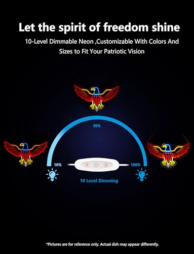 Image of Eagle Neon Sign,Giant Eagles Light up Sign - Cool Neon Light Wall Decor for Home Karaoke Bar Restaurant Pub Cafe Salon Game Room, USB Powered (Eagle)