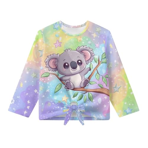 Casual Shirts for Girls Size 5-12 Tie Front Tops Crewneck Clothes Suit Spring Fall4