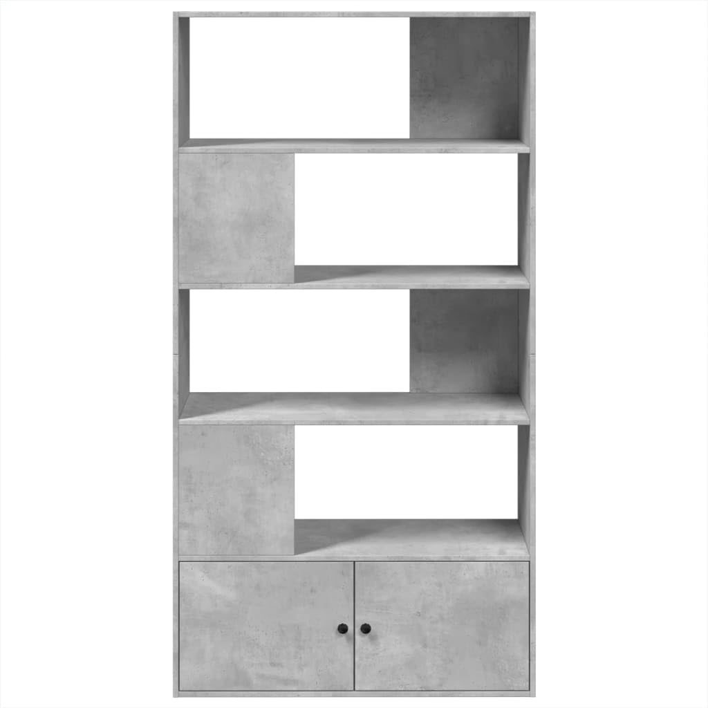 Regał na książki, szary betonowy, 100 x 36 x 189 cm, materiał drewnopochodny, uniwersalny organizer do przechowywania książek, dekoracji, akt, może być używany jako ścianka działowa