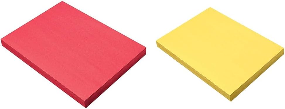 Prang Construction Paper Bundle, Holiday Red & Yellow, 9" x 12", 100 Sheets Each
