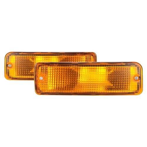 KUAFU Pair Turn Signal Light Compatible with 1989-1995 Toyota Pick-Up Truck Driver and Passenger Side Signal Lamp Assembly Yellow Lens Plastic Replacement for TO2521107 TO2520105 2Pcs