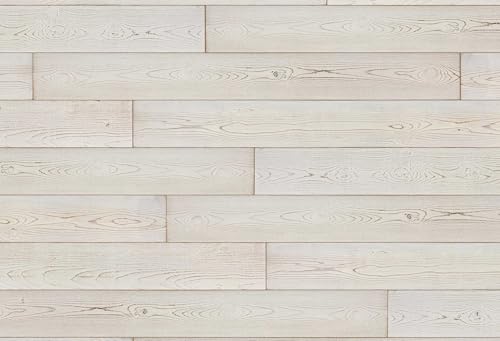 Luxdecor Real Wood Wall Planks- White Shiplap Boards 5" Peel and Stick Shiplap Boards 10 Pieces,Wall Shiplap Planks Board 12.5 Sq Ft