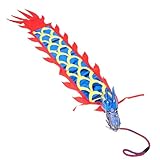 MAGICLULU Chinesische Neujahrsfeier Dekoration 3D Drachenkopf aus Papier mit Bunten Bändern Kinder Drachenkostüm Tanzaccessoire für Kinderaufführungen