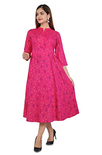 Image of Asean Women's Rayon Printed Anarkali Kurta