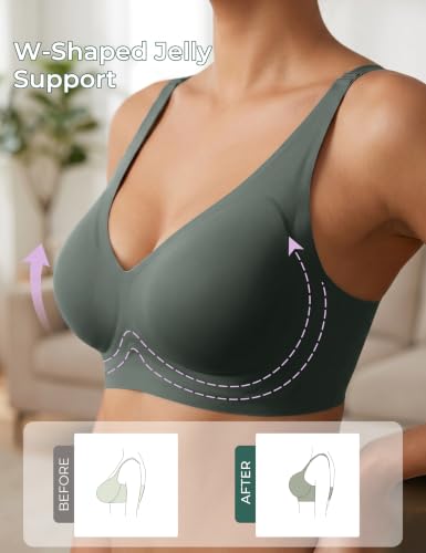 Yashelle Deep V Jelly Bra Wireless Plunge Full Coverage Tshirt Bras — view 3