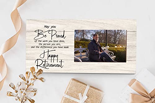 Orchroma Happy Retirement Picture Frame - Retirement Gift For Coworkers Boss Women Men Mom Nurses,Farewell Going Away Gifts,Retirement Appreciation Photo Frame Gift,Retirement Remembrance Gift 12X6 In #TOP1