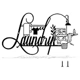 Laundry Room Wall Decor, Farmhouse Funny Laundry Metal Sign for Laundry Room Shelf Wall Art（Black 15 X 8.5in）