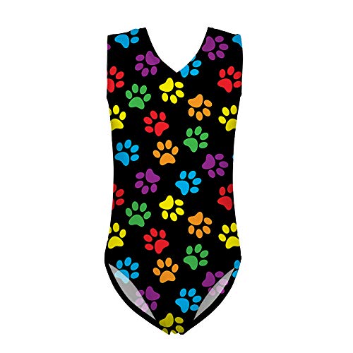 PZZ BEACH Girls Ballet Leotards Dancewear Gymnastics, V-Neck Swimwear, One Piece