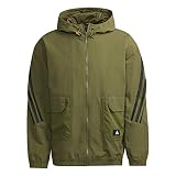 adidas Men's Future Icons Woven Jacket, Focus Olive Medium