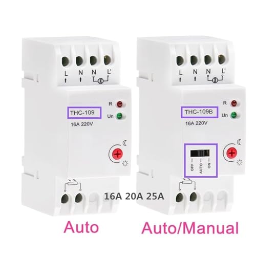 Interruptor inteligente de carril Din con sensor de luz automático regulable THC-109B 3
