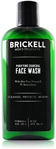 Brickell Men's Purifying Charcoal Face Wash for Men,Natural and Organic Daily Facial Cleanser,236 mL,Scented