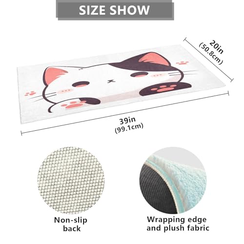 Tapis de bain chien mignon blanc antidérapant 99x50 cm