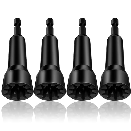 Image of Wire Twister Tool, Twist Wire Connector Socket, Driver with 1 /4 inch Chuck for electricians(4 Pack-black)