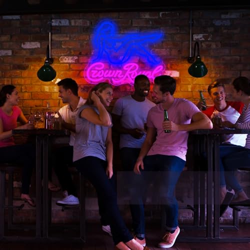 Image of Whisky Neon Sign for Wall Decor Crown Neon Light for Man Cave Dimmable Royal LED Light Suitable for Bar Pub Home Bar Party Club Store Bistro Birthday Gifts Size 13.7 * 11.2In(CP010)