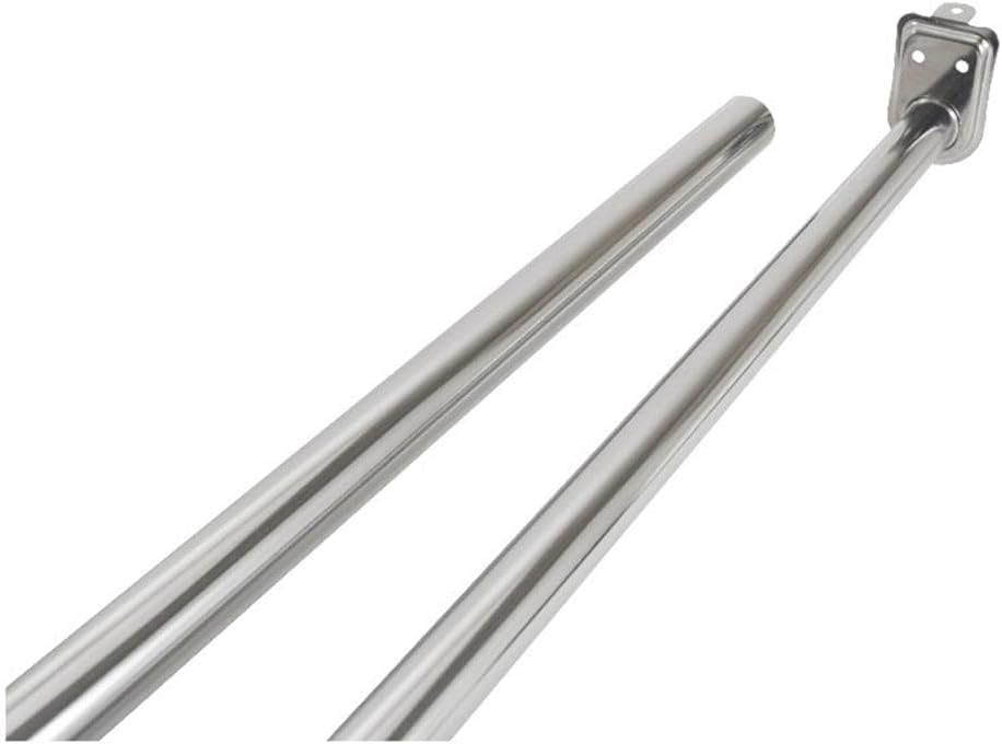 Pemberly Row Stainless Steel Adjustable Closet Rod, 80-150 in, Polished Chrome Finish, Easy Install with Mounting Hardware, Durable Storage Solution for Clothes Organization in Closets