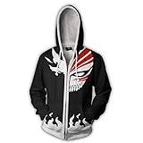 MelangCos Anime Bleach Zaraki Kenpachi Cosplay Hoodie Jacket Halloween Costume (as1, alpha, x_l, regular, regular, Kurosaki Ichigo)