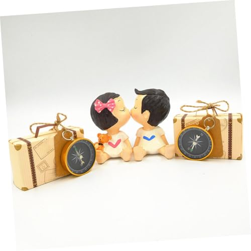Brújula llavero IMIKEYA 4 piezas aluminio vintage miniatura 4