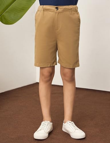 Image of Amazon Brand - Symbol Boy's Cotton Chino /Cargo Shorts | Elasticated Waistband | Age 6-14 Years