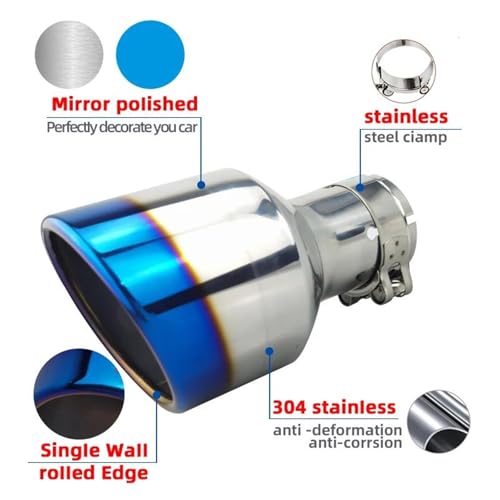 Punta de escape de 114mm que renueva la salida final de tuberías universales 6
