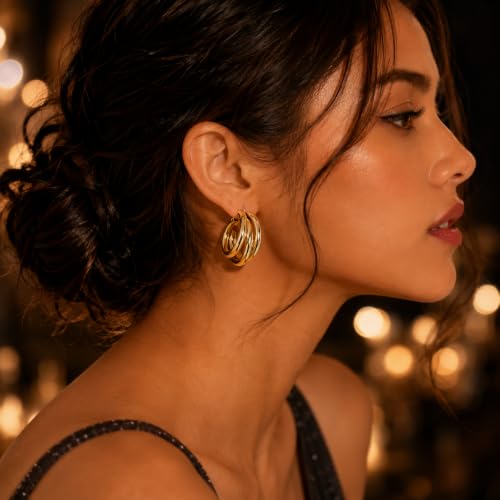 Image of Drop Dangle Earrings Set for Women and Girls | Celebrity Inspired Trendy Stylish Gold Plated Earrings Set Of 1