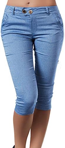 Pantalones capri para mujer, elegantes pantalones de vestir de color  sólido, pantalones cortos de trabajo de negocios : Ropa, Zapatos y Joyería  - Amazon.com