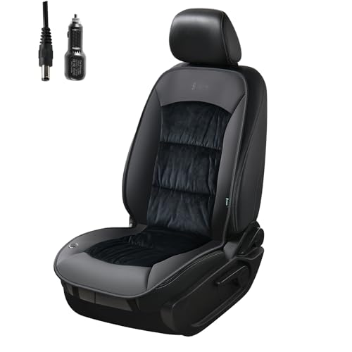 Image of FLORICH Comfortable Seat Cushion Driver or Passenger Car Seat Cover for Full Back and Seat for Cars Trucks SUV Van, Black