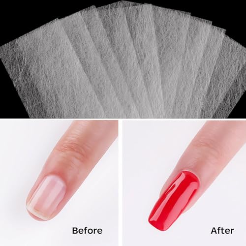 100 Stück Nagelverlängerungen aus Fiberglas, Seiden Fiberglas Nagelverlängerungen Fiberglass, Acryl Nagelreparatur, Nagelverlängerungszubehör, für die Fingernagelreparatur Fiberglasmodellage