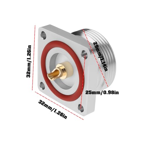 Conector Coaxial OTOTEC 7/16 DIN Panel 4 Agujeros Hembra miniatura 4