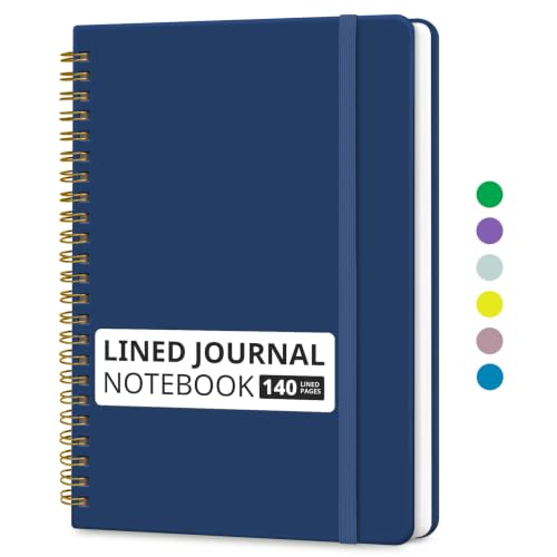 Image of Taja Lined Spiral Notebook for Work, 5.7 inchx7.9 inch Spiral Journal College Ruled