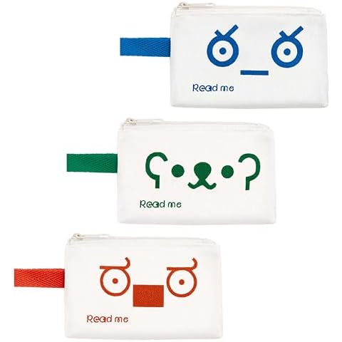popgear Mini Canvas Cosmetic Bags, Cute Small Coin Purse, Organize for Cosmetics, Accessories, for Women Girl Gift, 3 Colors, 3 Packs Cover