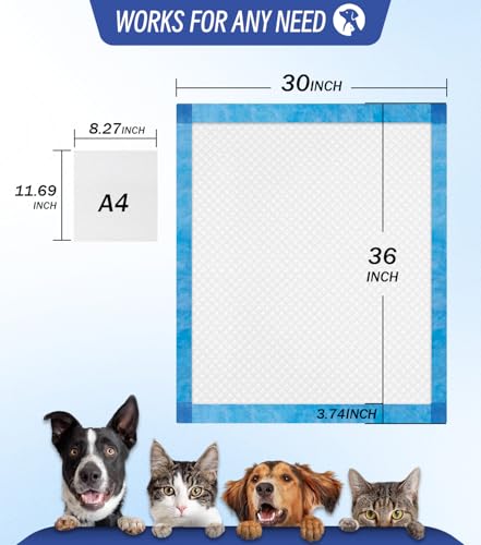 Image of 100 Counts XL Puppy Pee Pads 30x36 Inch | Super Absorbent Leak-Proof Dog Training Pads with Odor Control | Quick-Dry Potty Pads for Dogs & Cats