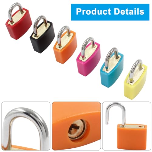 Image of Hitefu 6PCS Luggage Locks with Keys, Multicolor Small Suitcase Lock Padlocks, Metal Luggage Padlocks for Backpacks, Boxes, Laptop Bags