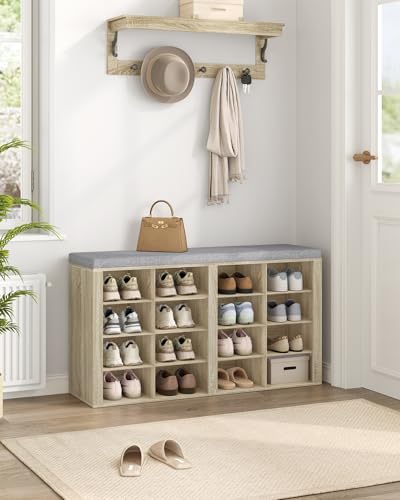 Banc à chaussures avec rangement 16 niches Hzuaneri : la solution gain de place pour l'entrée - 3
