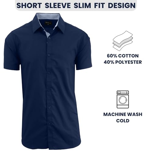 Galaxy by Harvic Men's 3-Pack Short Sleeve Dress Shirts (S-5XL)3