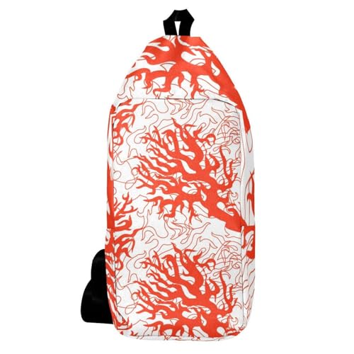 Sac à dos à bandoulière corail 16x36cm pour homme et femme multicolore