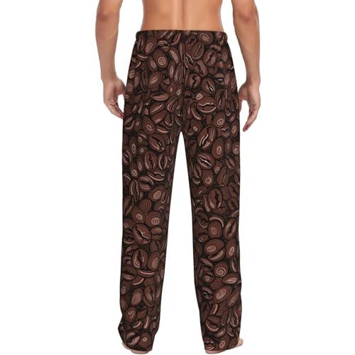 Coffee Beans Men's Pajama Pants Sleepwear Bottom Long Sleeve Sleep & Lounge Pants With Pocket3