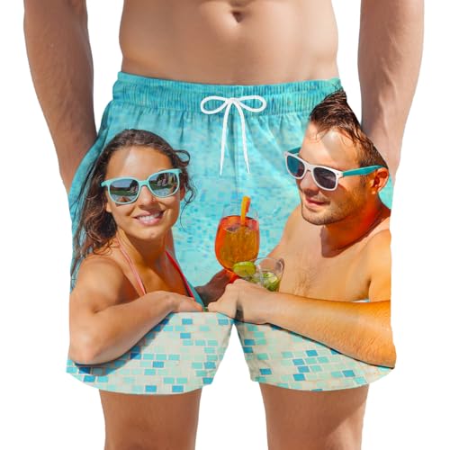 Custom Swim Trunks Men - Personalized Swim Trunks for Men, Custom Shorts with Photo, Customized Gifts for Boyfriend