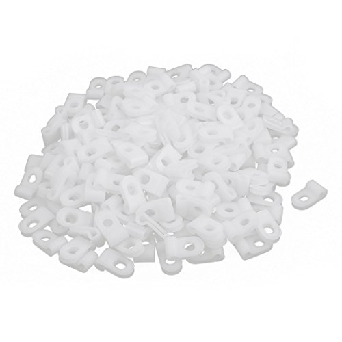 Aexit 1/8�C���`�v�a���C���[�z�[�X�`���[�u�p200�I�t�z���C�g�i�C����R�^�C�v�P�[�u���N�����v(200Pcs Collier de cable en nylon blanc casse de type R pour 1/8' 'Tube de t