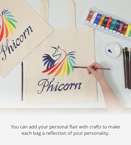 Phicorn 2-Pack 100% Cotton Tote Bags