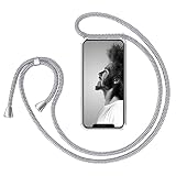 ZhinkArts Collier pour Apple iPhone 11-6,1' Display - Étui de Téléphone avec Cordon - Coque pour Smartphone, Ètuis à Bandoulière - Argent Blanc