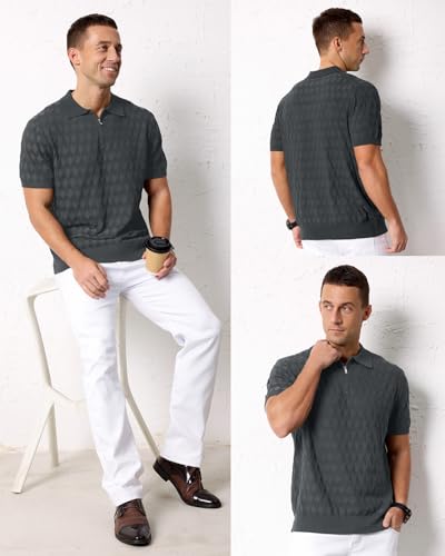 Polo à fermeture éclair homme haut de gamme mode printemps été