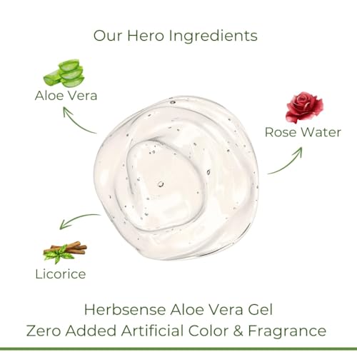 Image of Herbsense Pure Aloe Vera Gel Combo Pack, Hydrating, Refreshing & Fragrance Free Face Gel,180 gram (Pack of 2)