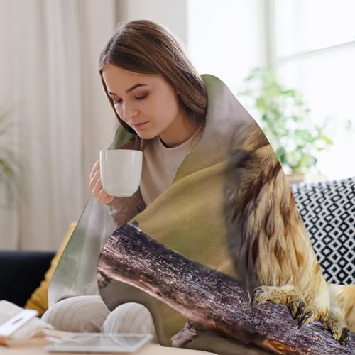 Couverture Polaire Douce Hibou : Plaid Flanelle Idéal à Offrir pour Lit - 8