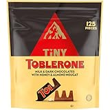 TOBLERONE Tiny Assorted Chocolate Bars Variety Pack (Milk & Dark), Bulk Chocolate, Halloween Candy, 125 Pieces