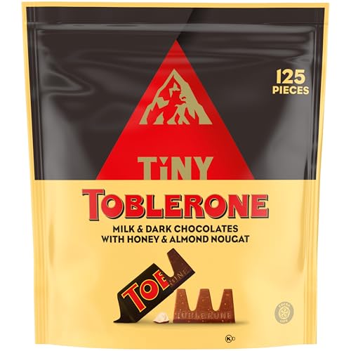 TOBLERONE Tiny Assorted Chocolate Bars Variety Pack (Milk & Dark), Bulk Chocolate, Halloween Candy, 125 Pieces