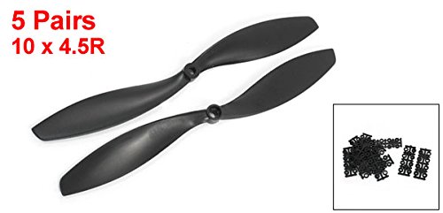 uxcell 5 Pairs 10x4.5R 2 Vanes Positive Reverse Propeller w Adapter Ring for Multirotor