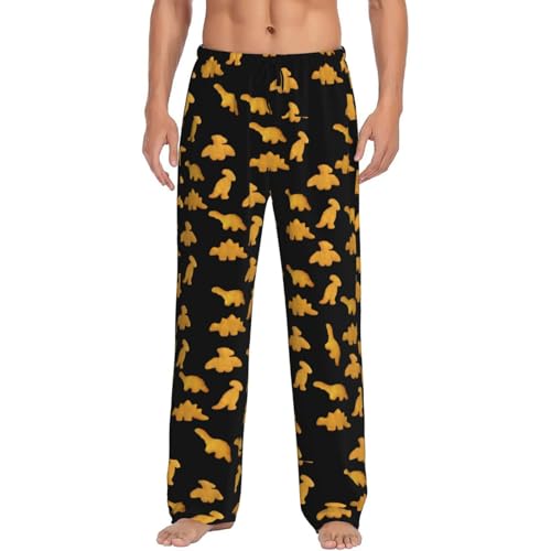 Cute Dinosaur Chicken Nuggets Men'S Pajama Pants Sleep Bottoms Pants Lounge