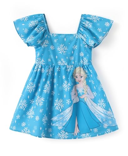 Image of Disney Stitch Minnie Frozen Elsa Princess Girls Backless Dress Off Shoulder /Short Sleeve Cinched Waist Kids Clothes Ages 2-13