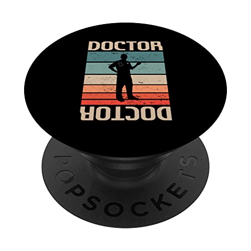 Retro Vintage Classic Doctor Medical PopSockets Swappable PopGrip, Black