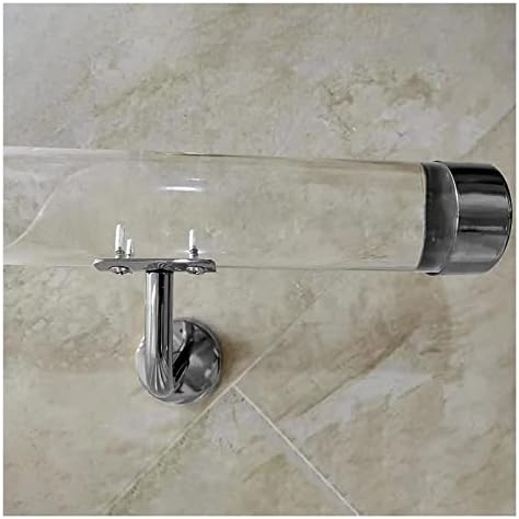 Clear Acrylic Handrail for Stairs - 3ft/4ft/5ft/6ft/10ft/12ft/14ft/20ft Non-Slip Transparent Indoor Stair Handrails for Home Kindergarten Corridor Railing Loft, Staircase Handrail Complete Kit